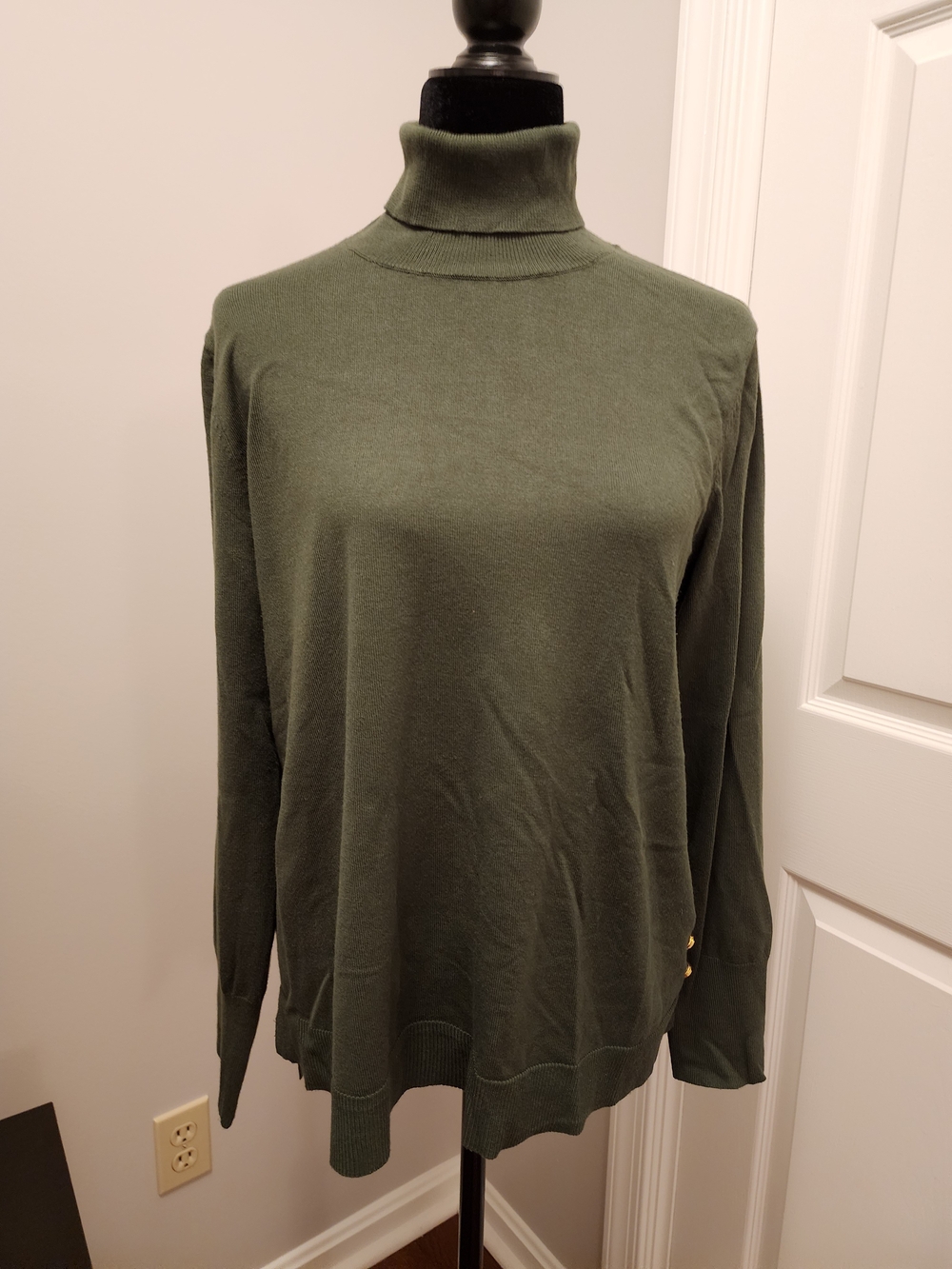 Set Of Two Turtleneck Long Sleeve Sweater - Forest Green And Burgandy
